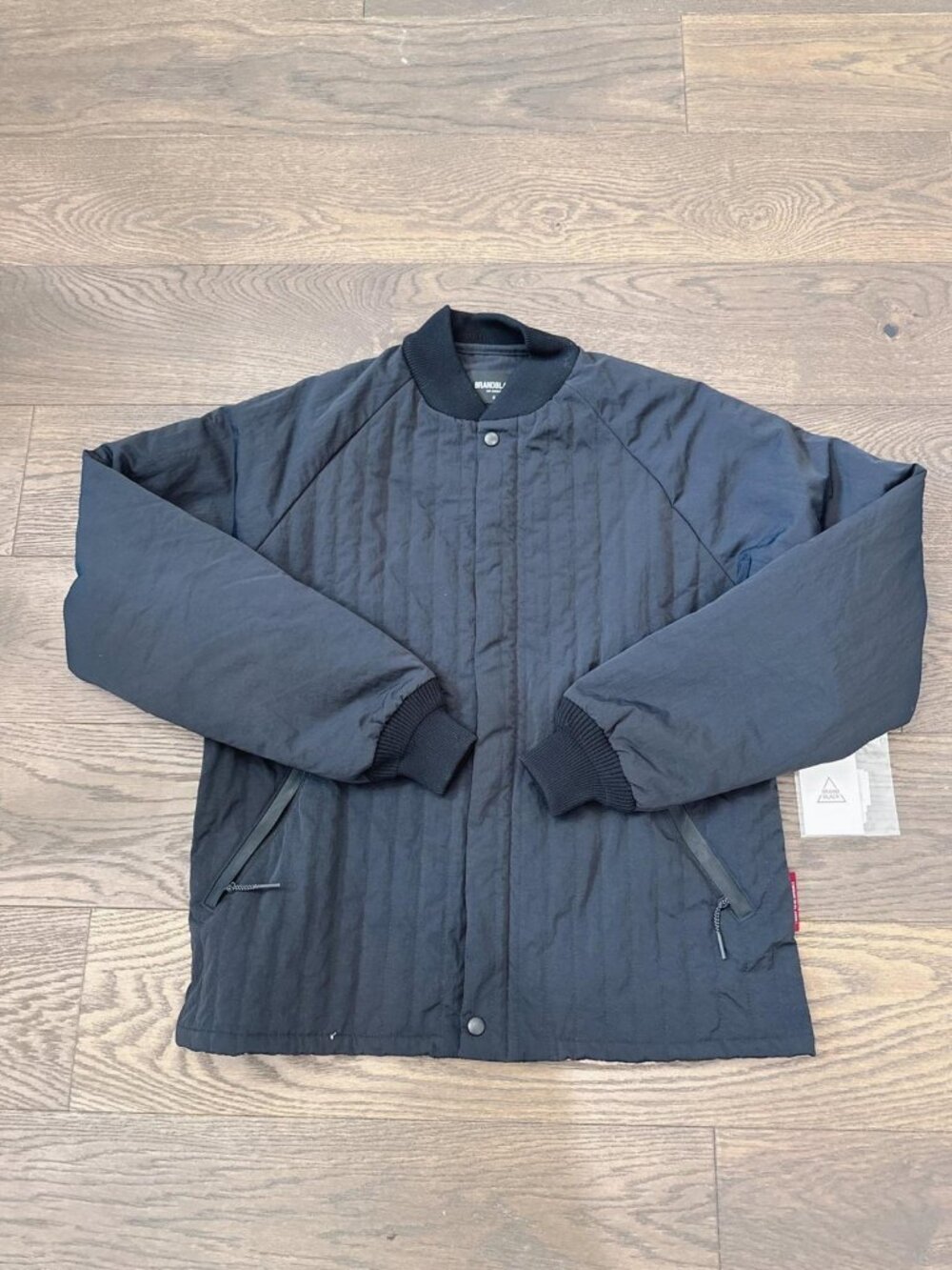 NWT BRANDBLACK Men's Black Long Sleeve Bomber Jacket #BB1260